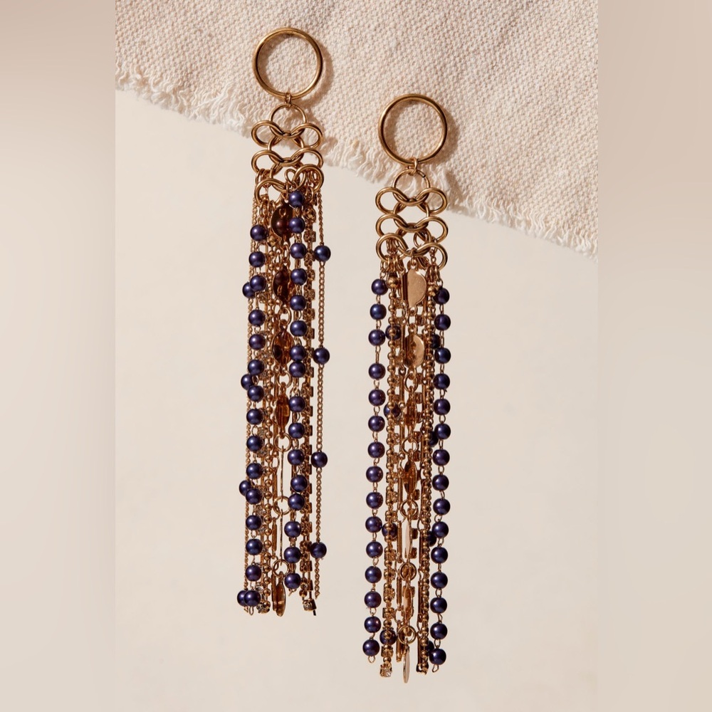 NWT Free People Nicole Dangle earrings in color Gold